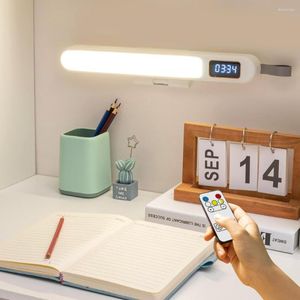 Lampes de table Lampe de bureau USB LED Horloge Rechargeable Portable Ordinateur Moniteur Lumière Lecture Étude Bureau Lumières