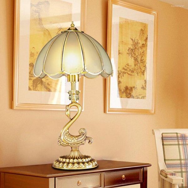 Lámparas de mesa Lámpara de escritorio Vintage Cobre Desklight Led Estudio Retro Sala de estar Dormitorio Europeo