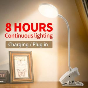 Lampes de table lampe de lecture de bureau lampe à Led USB Portable Lampara Dimmable étude de bureau Clip Rechargeable nuit de chevet