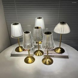 Lampes de table lampe cristalline dimmable Vintage petite barre de nuit sans cordon de commande de style nordique sans fil sans fil de style nordique