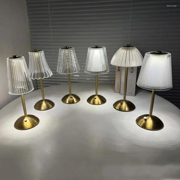 Lampes de table lampe à cristal dimmable vintage style nordique petit orage de chevet en or 3 couleurs barre de nuit