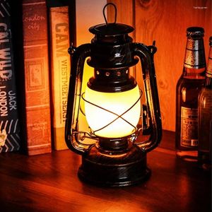 Lampes de table des lampes à flamme de kérosène rétro dimmables dalmables rechargeables lanternes créatives industrielles du bar industriel lumières de nuit