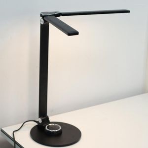 Lampes de table Dimmable Touch Lampe Pliable Avec Chargeur USB Plug-in Led Bureau Double Tête De Chevet Chambre Lumière
