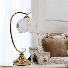 Tafellampen dimmer bureaulamp eenvoudig creatief modern voor huis oogbescherming lichte bed liggende led gouden luxe verlichting decoratie b