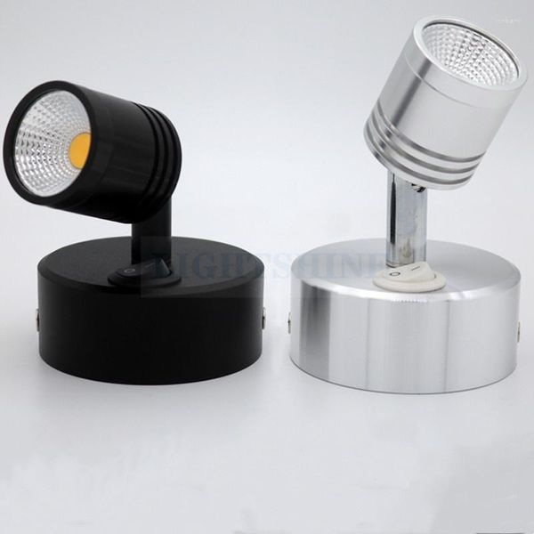 Lámparas de mesa Vitrina LED Lámpara de batería recargable inalámbrica Pasta de techo montada abierta Joyería Extraíble 3 W 5 Focos COB