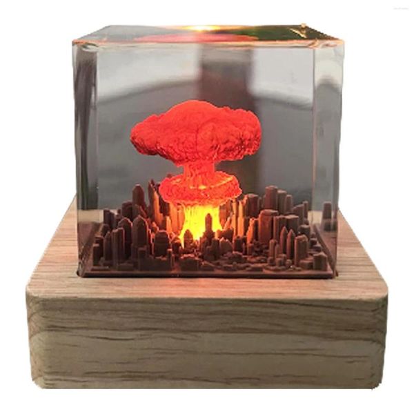 Lampes de table bricolage à la main à la main de la résine de nuit décoration créative d'explosion de champignon d'explosion de champignon décor de bureau pour le salon de la chambre à coucher
