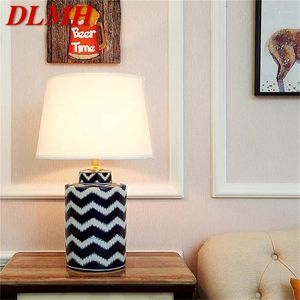 Tafellampen dlmh keramische luxe koperen stoffen bureau licht voor huis woonkamer eetkamer slaapkamer kantoor