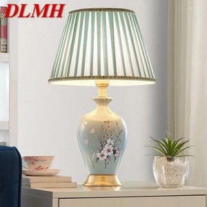 Lampes de table dlmh céramique contemporaine lampe américaine luxueuse salon chambre de lit de chevet clair el ingénierie décorative