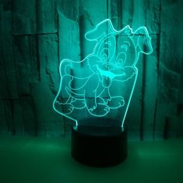 Lampes de table chien 3d lampe colorée noël lumières décoratives tactile cadeau visuel créatif personnalisé lampe de table lampes de table