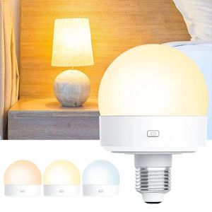 Tafellampen E27 Atmosfeer Bubble 3-kleuren opladen Remote Regeling Timed Dimed Dimed bedhead Led Light Wall Night