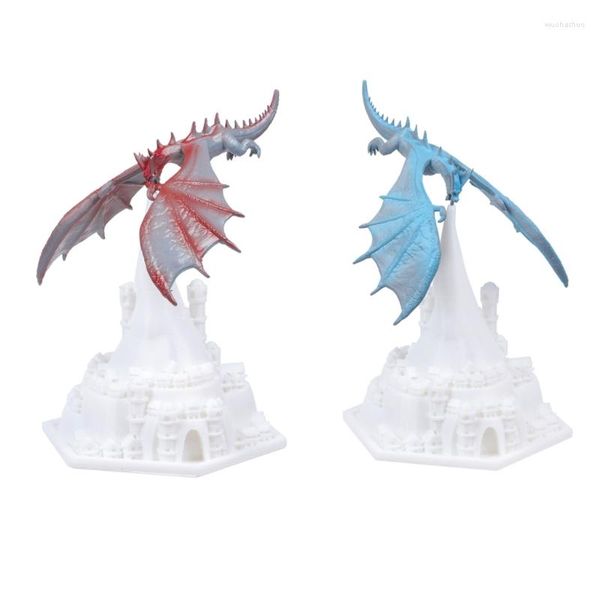 Lámparas de mesa E5BE 3D Room Decor Print Fire Dragon Volcano Home Desktop Recargable