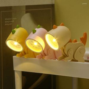 Tafellampen Est Creative Led Night Lights Cartoon Dier vouwlamp schattig Pet Dog Deer Dinosaur -vorm Oogbescherming