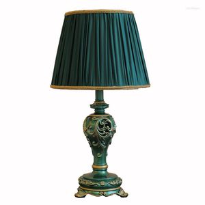 Tafellampen Europees klassieke lichtgewicht luxe studio hars lamp retro woonkamer bedbed Amerikaan