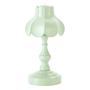 Tafellampen Europese Lotus Bedlampje Decor Mini LED-nachtlampje voor winkelcentrumkamer Bar Home Kleine leeslamp - Groen