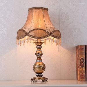 Tafellampen Europese Retro Lamp Slaapkamer Amerikaanse Stof Trouwzaal Woonkamer Antiek Decoratie Nachtkastje