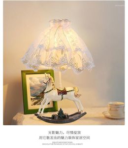 Tafellampen Europese stijl Creatieve bureaulamp Warm en romantisch bruiloft Geschenk Koreaanse pastorale LED Slaapkamer Bedruppel