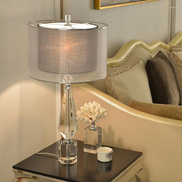 Lampes de table de style européen lampe en cristal chambre chevet moderne lumière créative luxe El salon américain LB33011