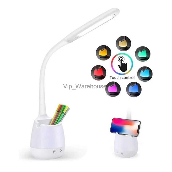 Lampes de table Protection des yeux LED lampe de bureau tactile gradation Rgb atmosphère colorée veilleuse pour lecture étude enfants chambre lampe de table de chevet YQ231006