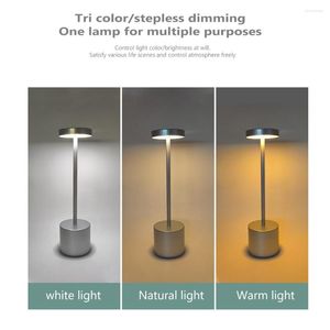 Tafellampen oogbescherming licht I-vormige led metalen desklamps draadloos oplaadbaar diming 1200 mAh lithiumbatterij voor restaurant
