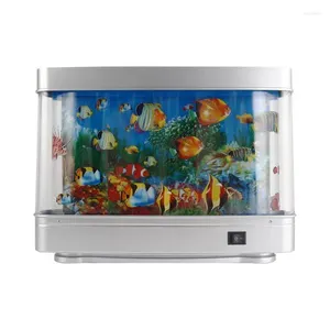 Tafellampen Fake Fish Lamp Kunstmatig Aquarium Decoratief Zintuiglijk Virtueel Oceaan Nachtlampje Voor Bureau Kinderkamer