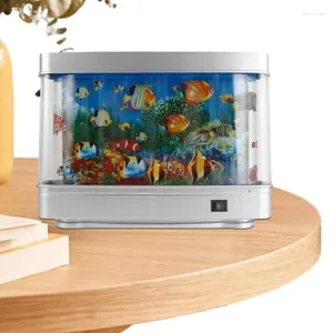 Tafellampen vis voor kinderen kunstmatige tropische lamp aquarium nachtlicht met virtuele oceaan nep -tank