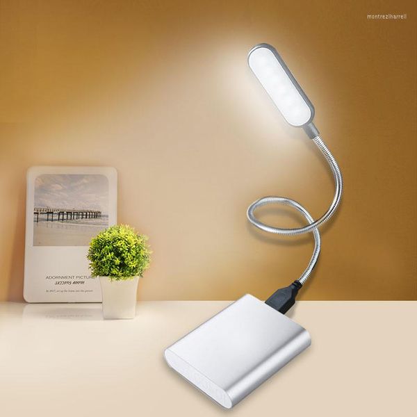 Lampes de table Flexible lumineux mignon veilleuse Mini LED USB livre lampe de lecture alimenté par ordinateur portable ordinateur portable pour étudiants lecteur