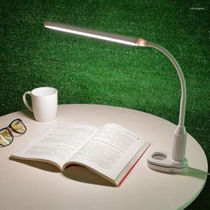 Lampes de table Flexible Clip Dimmable Desk Light 5W 24 LEDs USB Powered Touch Infiniment Gradation Lampe Pour Eye Protect Reading