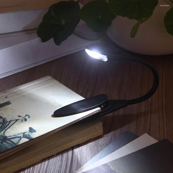 Lámparas de mesa Lámpara con clip flexible Mini luz de lectura LED Libro brillante