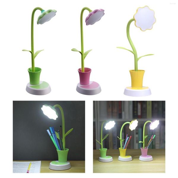 Lampes de table des lampes de bureau flexible Chargement de luminosit￩ r￩glable 2 en 1 LED attentionn￩ avec porte-stylo Light Night pour l'￩tude de la pi￨ce