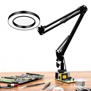 Lámparas de mesa Lupa de escritorio flexible 5X USB LED Lupa 3 colores Lámpara iluminada Lupa Lectura Retrabajo Soldadura