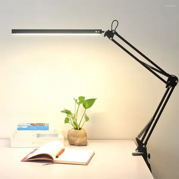 Lampes de table Lampe de bureau LED flexible Bureau à domicile Architecte en métal moderne Lampe de lecture pliante réglable