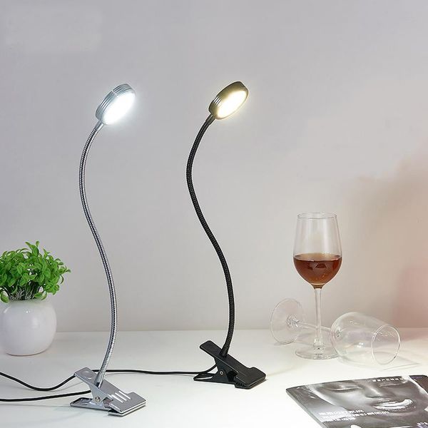 Lampes de table Clip de support flexible LED Lampe de lecture Clip-on à côté de la lampe de bureau d'ordinateur Étudiant Dortoir Accueil LightingTable