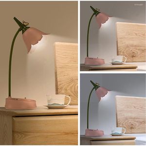 Tischlampen Blume LED Schreibtischlampe Student Schlafzimmer Raumbeleuchtung Leseaugenlicht N3 Schutz Multifunktions U4F5