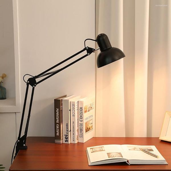 Lampes de table pliable lampe de bureau Clip sur la lumière Protection des yeux rétro chambre bureau ordinateur décor à la maison pour ampoule E27