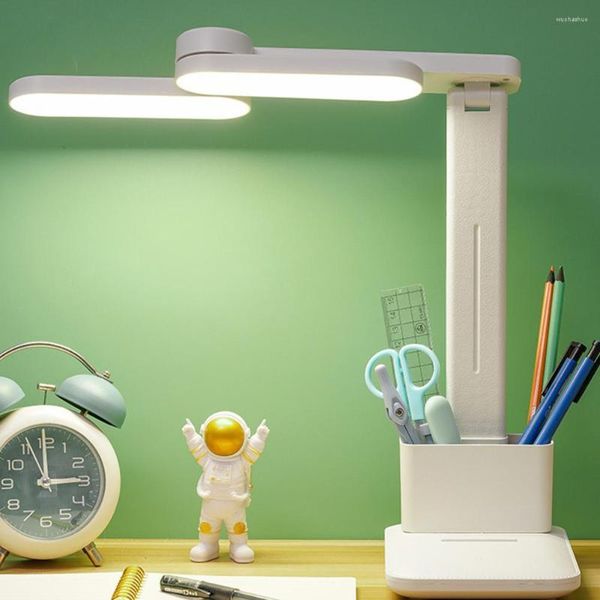 Lampes de table Lampe pliable Ultra-lumineuse Protection des yeux sans scintillement Température de couleur réglable Réglable Économie d'énergie Double tête Tou