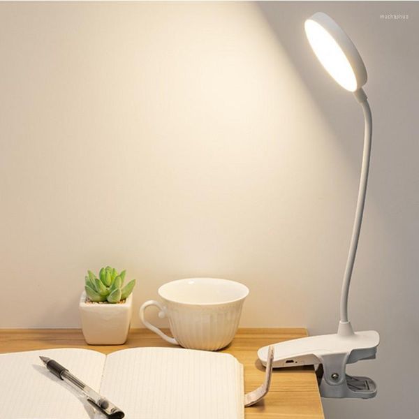 Lampes de table Pliable LED Lampe de bureau Clip-On Night Light Lecture Clavier d'ordinateur Illuminé Protection des yeux avec chargement USB Chambre