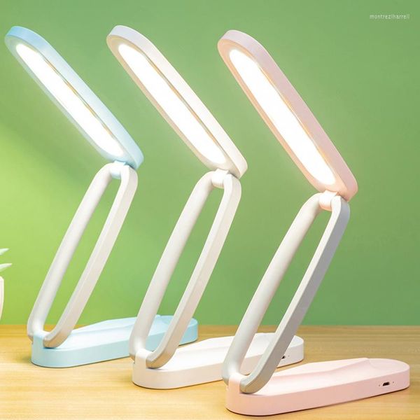 Lampes de table Pliable Rechargeable Lampe de Bureau USB Dimmable Protection des Yeux Lecture Portable LED Lumière Pour Bureau À Domicile