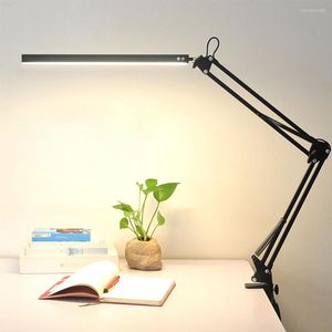 Tafellampen vouwen lange arm clip oogbescherming leeslamp 3 modi verlichting helderheid verstelbare flexibele USB LED Office bureau