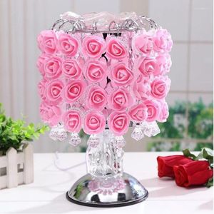 Lampes de table parfum lampe arbre lumière Rose fleur décoration de la maison lumières avec LED pour fête mariage prise ue WF1024
