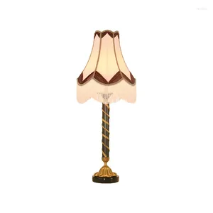 Tafellampen Franse koperen klassieke bureaulamp Europese villa woonkamer slaapkamer nachtkastje studeerlamp luxe verlichting