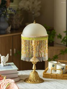 Lampes de table français rétro gland lampe en verre chambre décoration Led atmosphère lumière Vintage salle de mariage chevet bureau décor à la maison