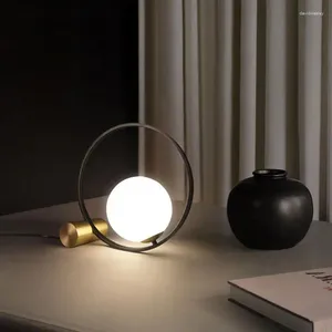 Tafellampen glazen ballamp voor studeerkamer woonkamer slaapkamer bedroom led art deco thuis staande smeedijzeren ring nacht bureau licht