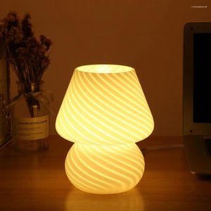 Lampes de table Verre Pour Chambre Décor LED E27 USB AU CN EU UK US Plug Givré/Rayé 3 Couleurs Dimmable Vintage Night Light
