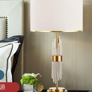 Lampes de table en verre bâton cristal lampe d'étude design lumière luxe salon chambre chevet Internet célébrité gradation