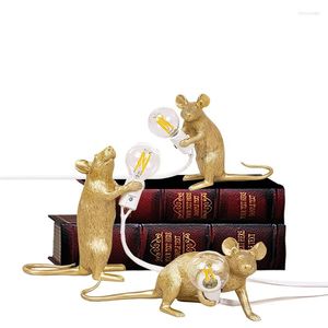 Tafellampen gouden lamp schattige muis woonkamer luxe bureau slaapkamer nachtkastje ornamenten indoor verlichting cadeau lampara