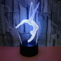Lámparas de mesa Gimnasia Regalos de luz 3D de noche creativo para iluminación viva Lámpara de escritorio táctil decorativo