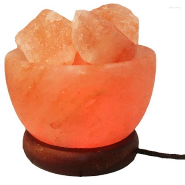 Lampes de table Lampe de sel en cristal de l'Himalaya LED Lampe de nuit à changement de couleur colorée