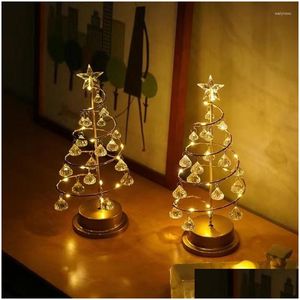 Lampes de table de décoration de vacances lampe LED Cuisine Strip Sweeping Hand Scenteur ondule Crystal Crystal de Noël chambre à coucher lumineux