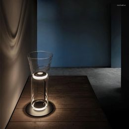 Lampes de table maison déco LED Tunnel verre lampe design lampe de bureau luminaire intérieur pour chambre salon