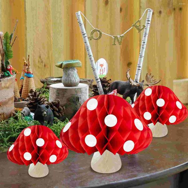 Lampes de table en nid d'abeille Ball Nursery Champignon Ornement Space Party Party Decor White Cardboard Garden Forest Baby Shower